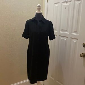 Ann Taylor black front button down dress.